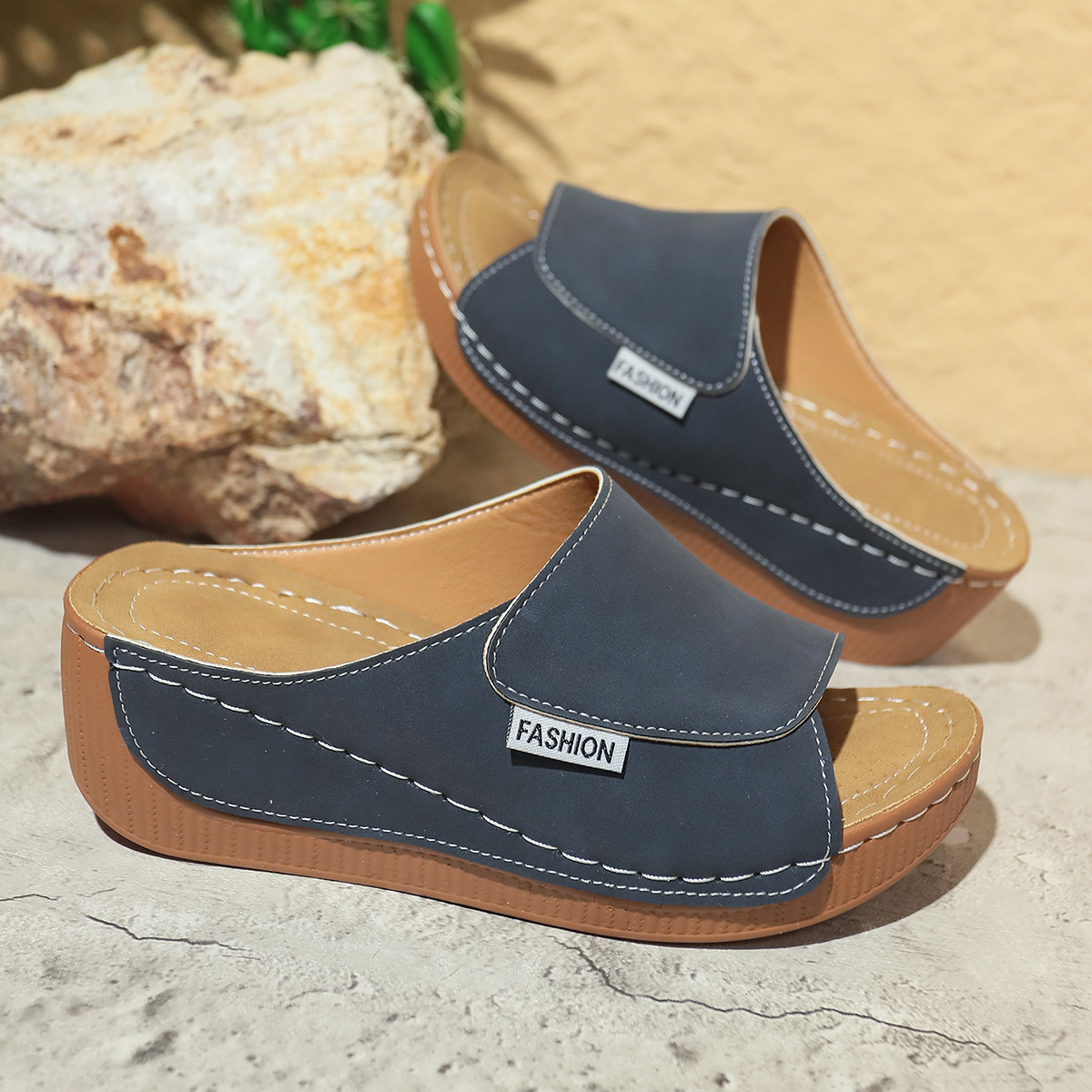 Women's CloudStep Comfort Wedge Slides - Image 8