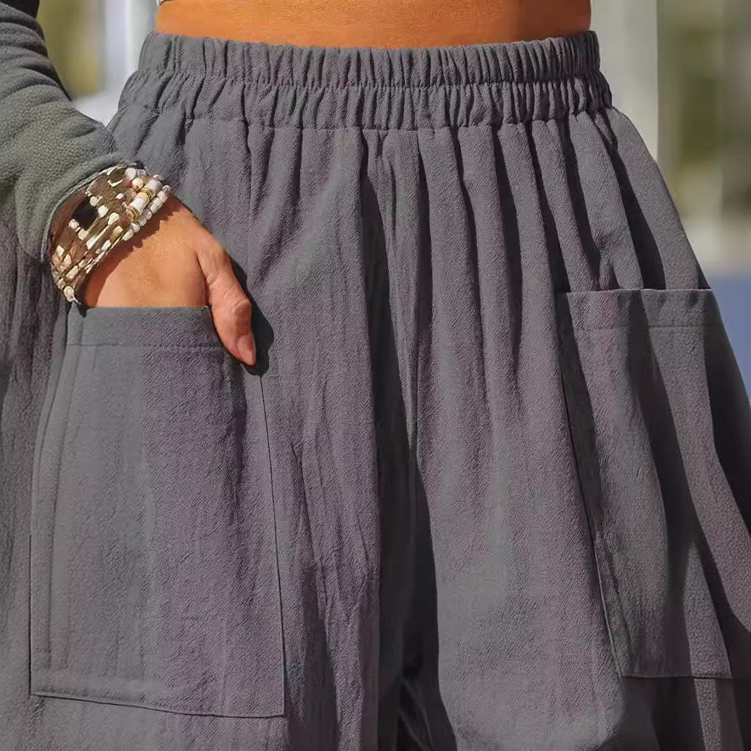 Women's Comfy Baggy Linen Wide-Leg Loose Fit Pants - Image 8