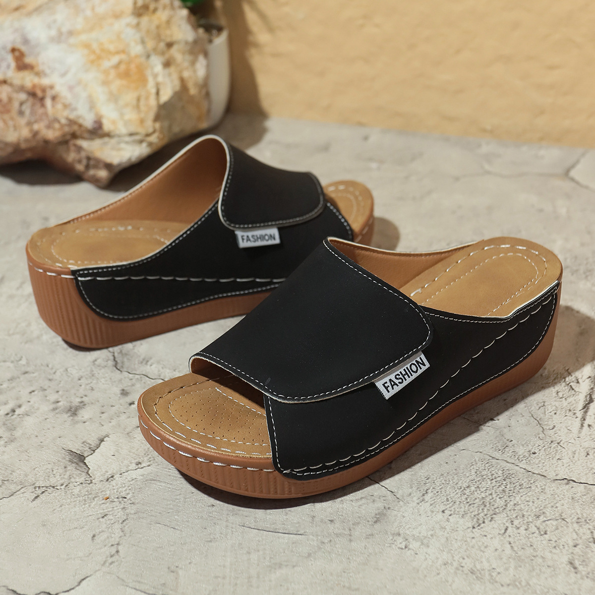 Women's CloudStep Comfort Wedge Slides - Image 5