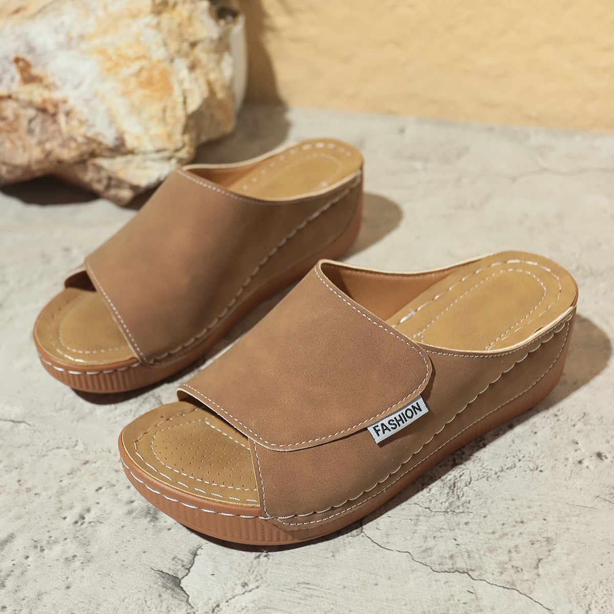 Women's CloudStep Comfort Wedge Slides - Image 6