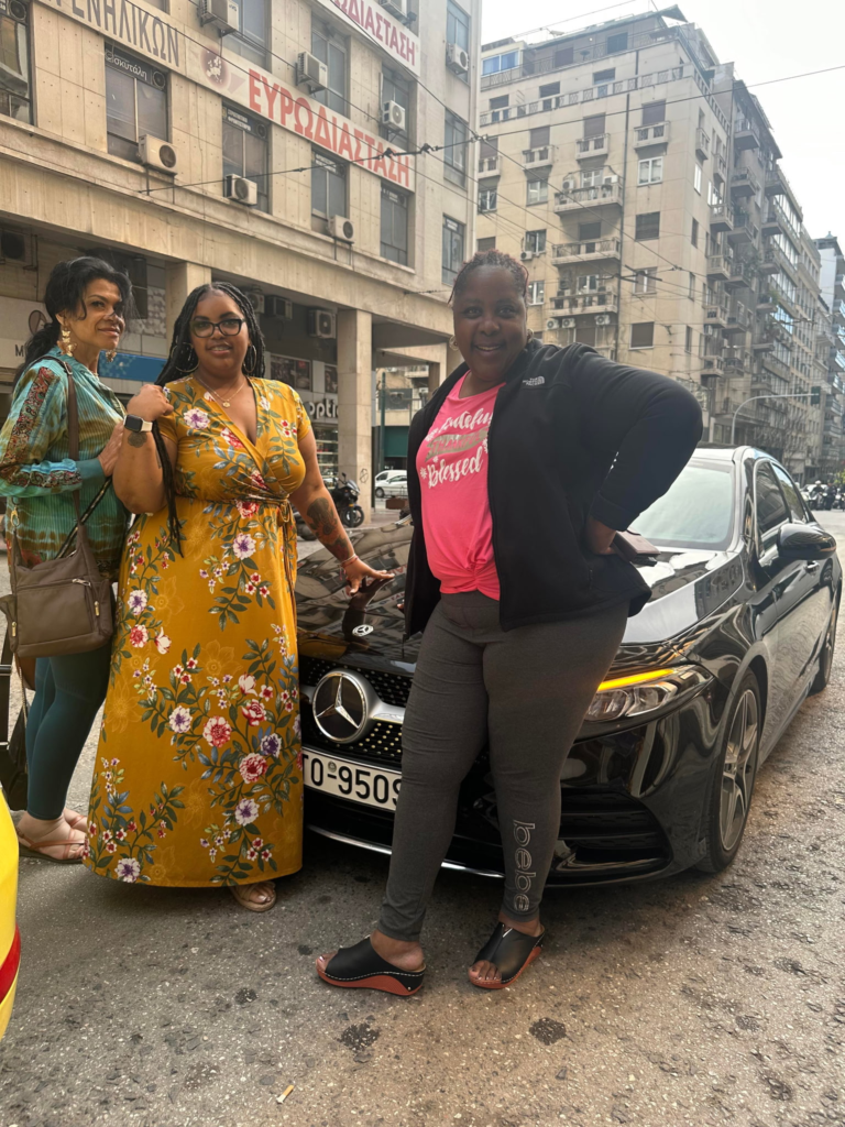 Outside Hotel Melia with Driver