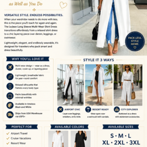 Women's Long Sleeve Multi-Wear Shirt Dress