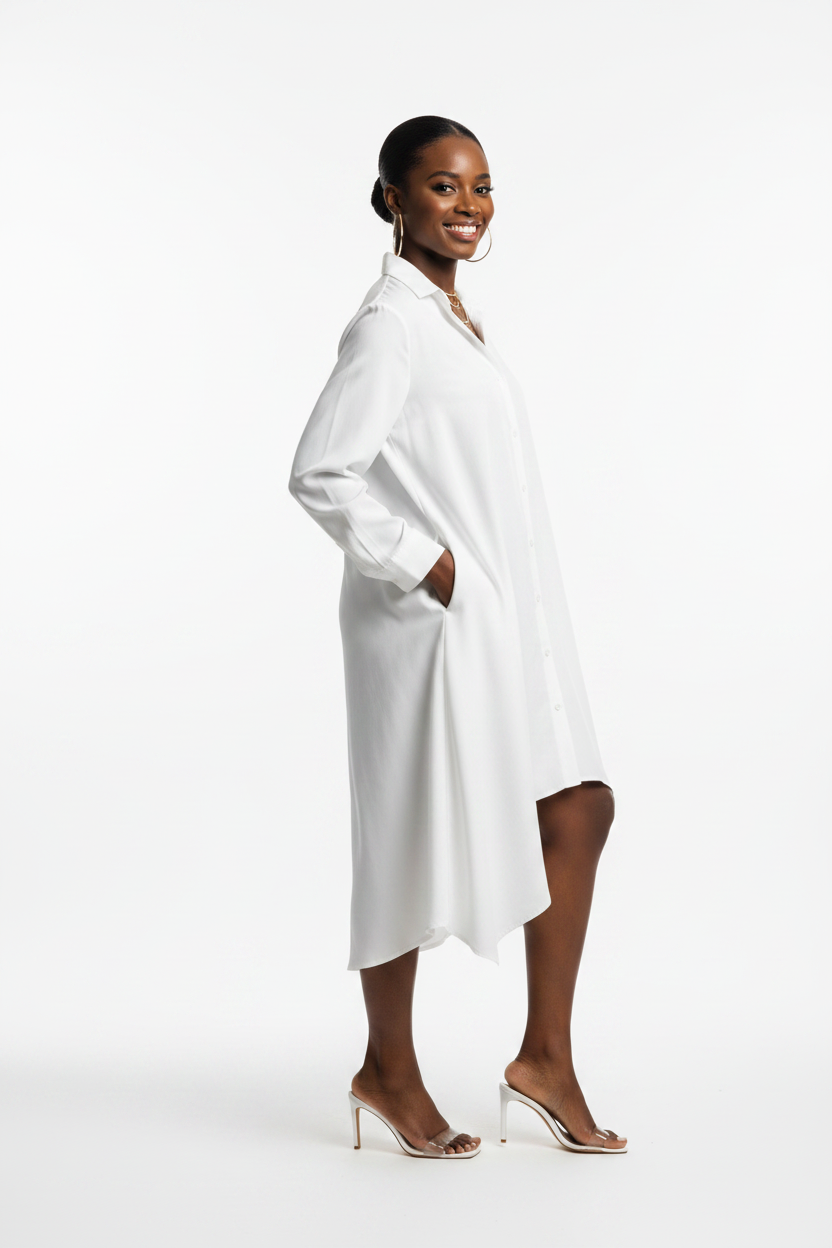 Women's Long Sleeve Multi-Wear Shirt Dress - Image 3