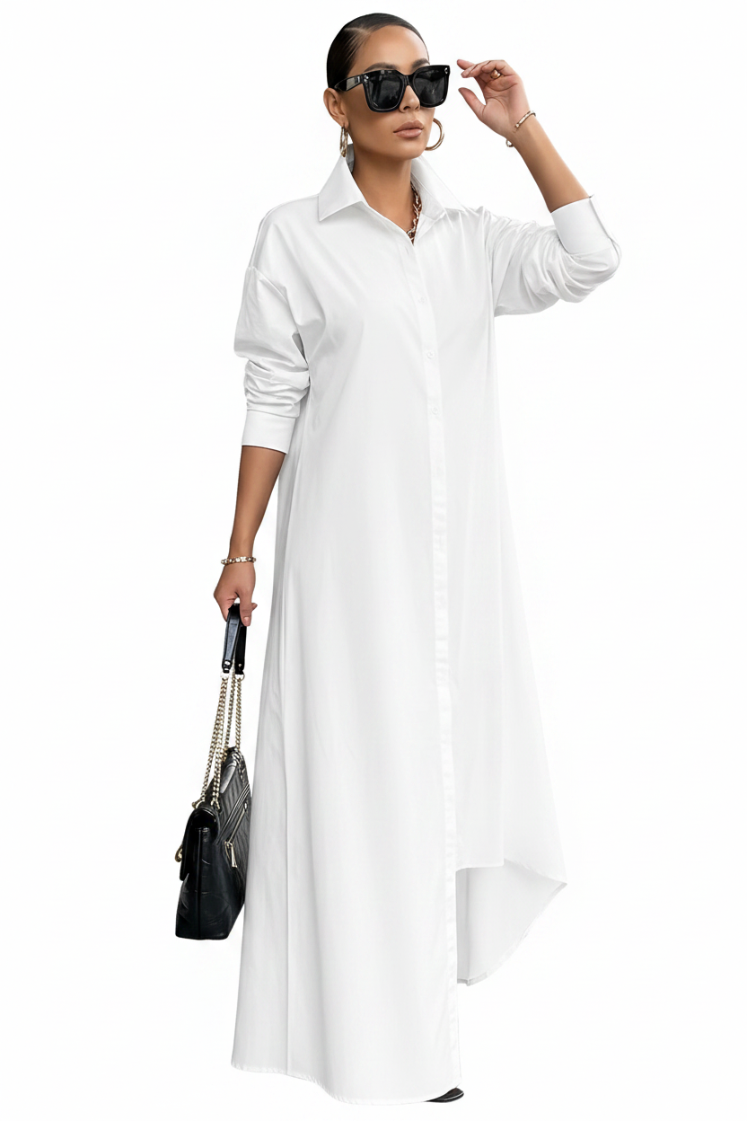Women's Long Sleeve Multi-Wear Shirt Dress - Image 5